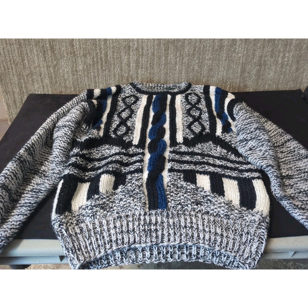 Vintage J.T. Beckett Sweater Mens L Chunky Knit Stretch‎ Loose Knit 90's